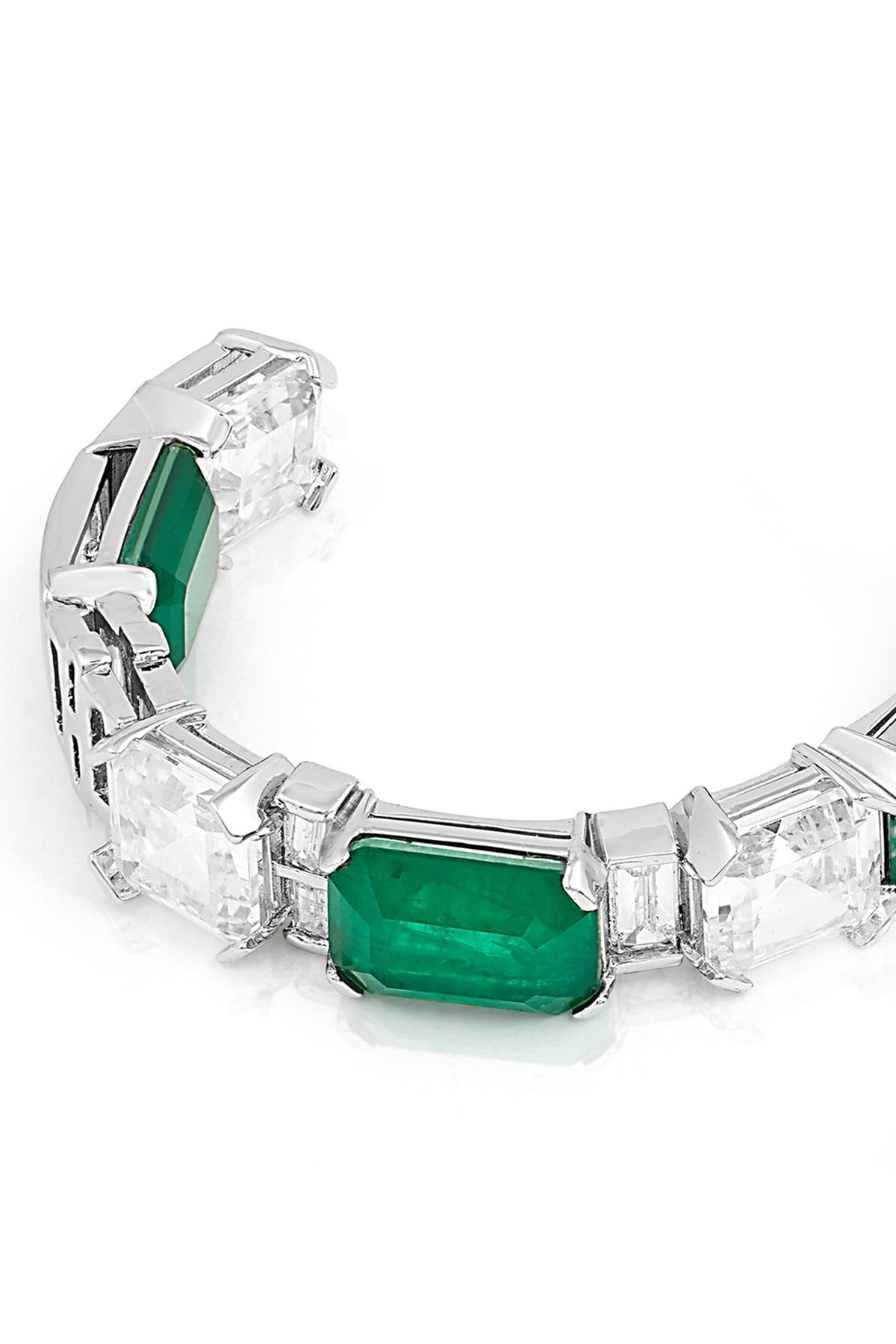 Emerald Baguette Hoops 