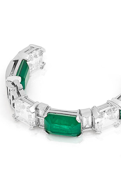Emerald Baguette Hoops 