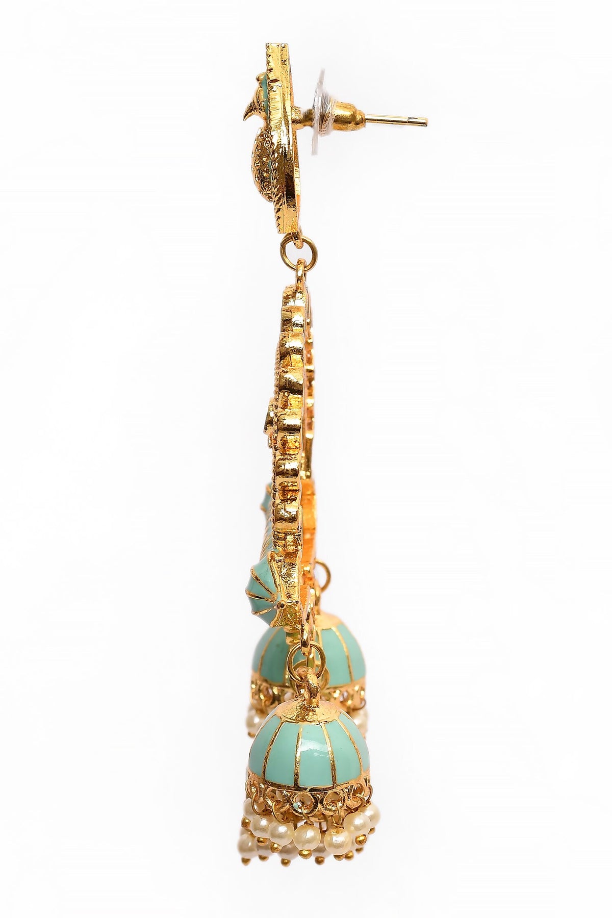 Elephant Pattern Enamelled Jhumkas 