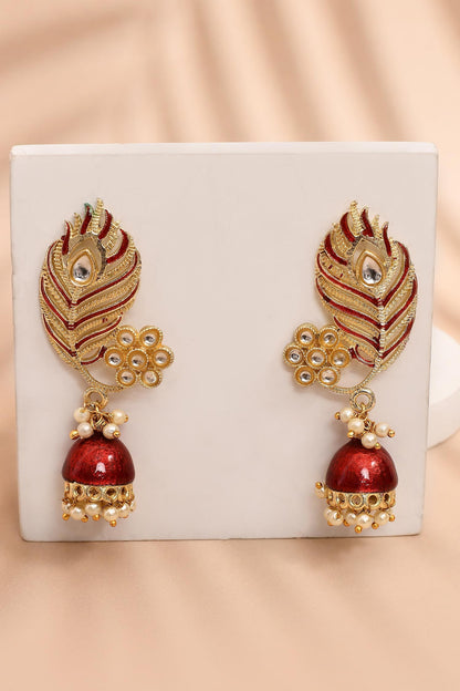 Enamelled Peacock Jhumkas 