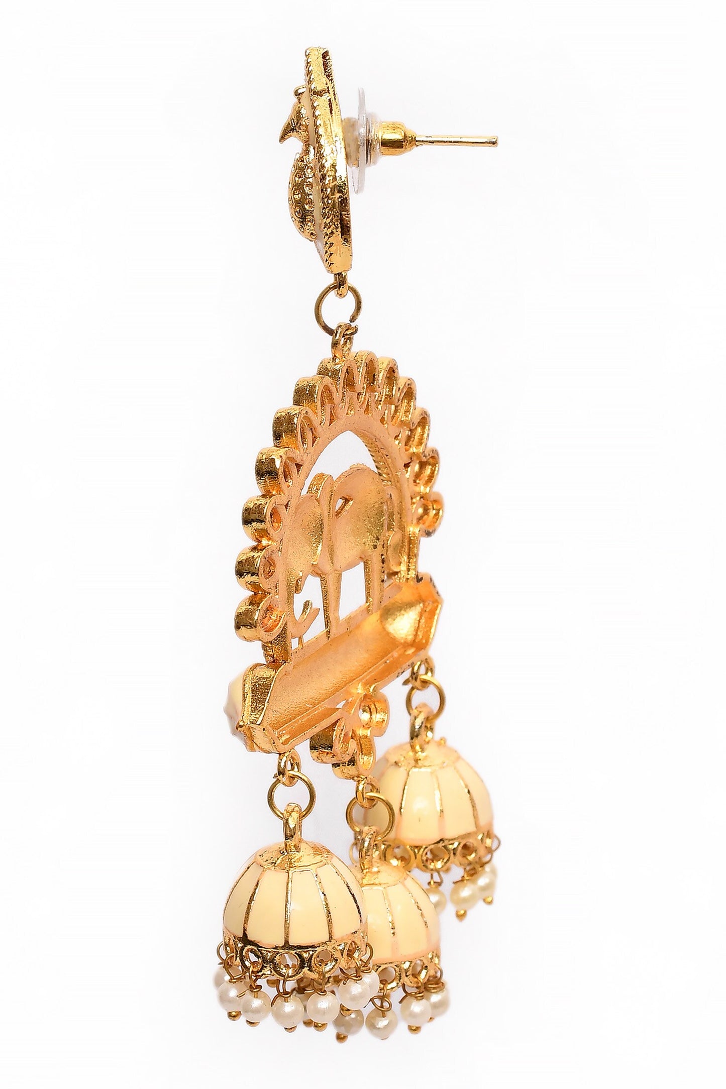 Elephant Motif Carved Earrings 