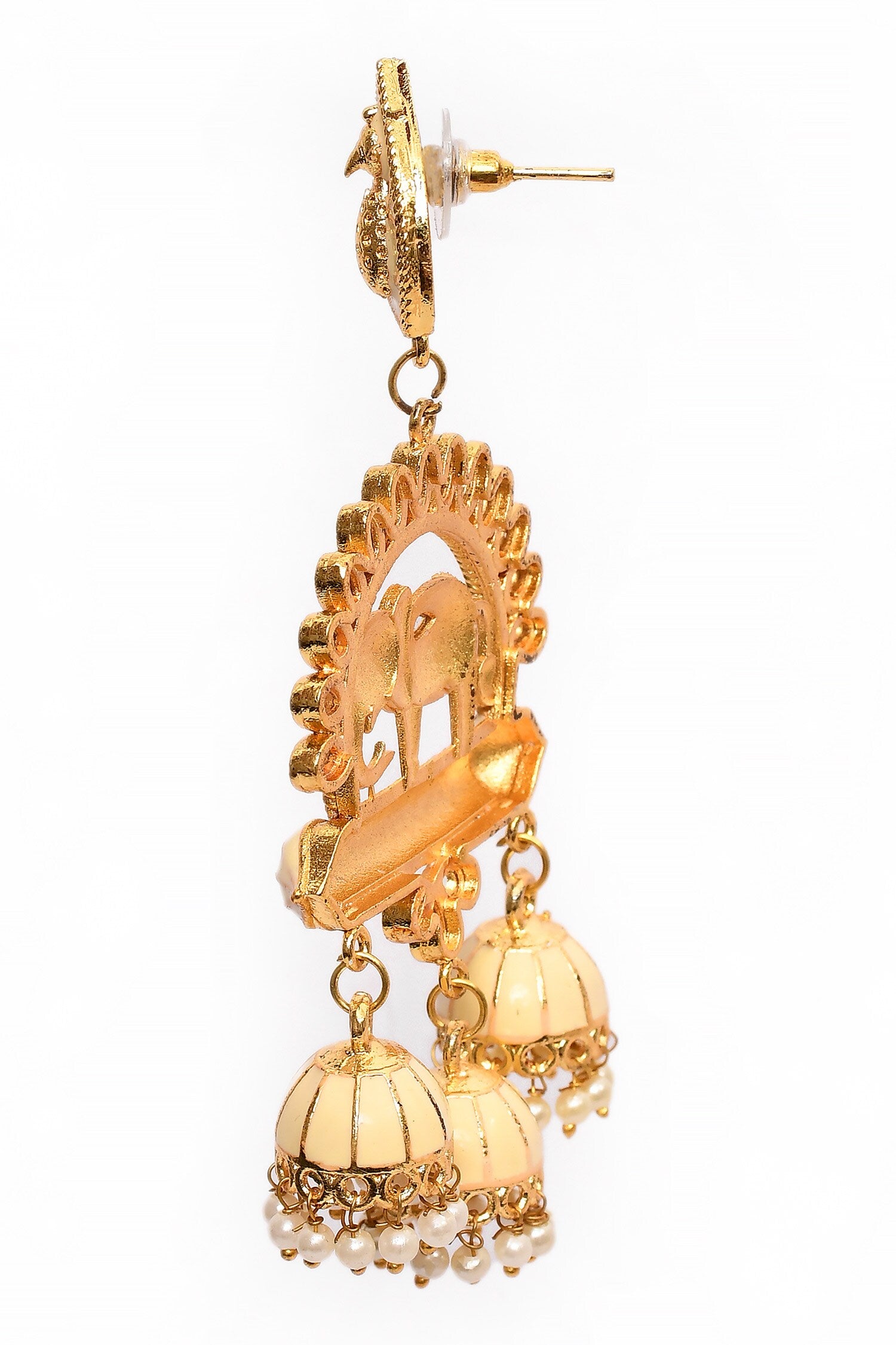 Elephant Motif Carved Earrings 