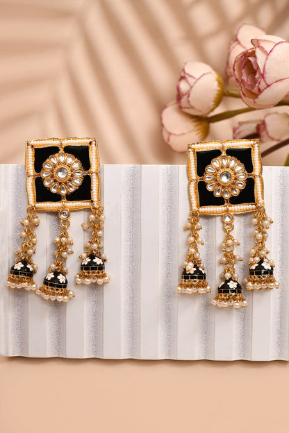 Floret Carved Top Earrings 
