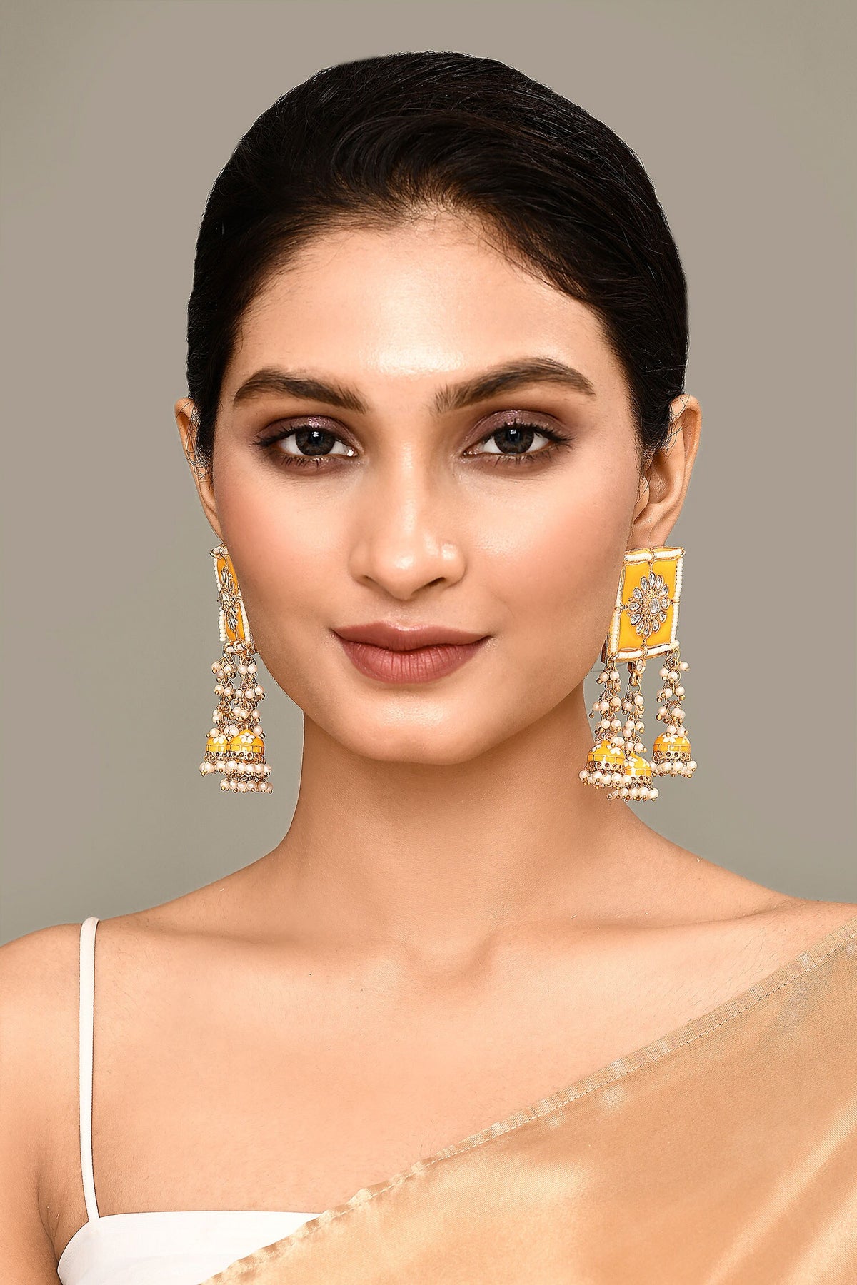 Floral Bloom Square Top Earrings 
