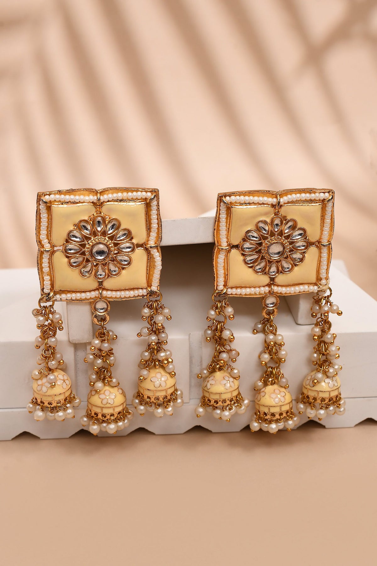 Flower Bloom Square Top Earrings 