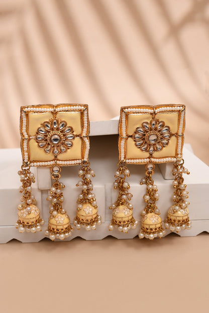 Flower Bloom Square Top Earrings 
