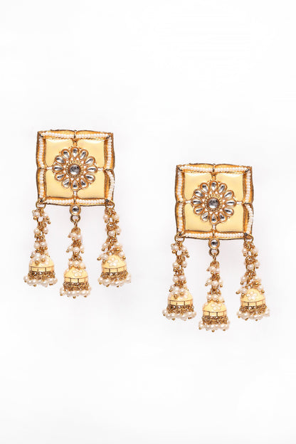 Flower Bloom Square Top Earrings 