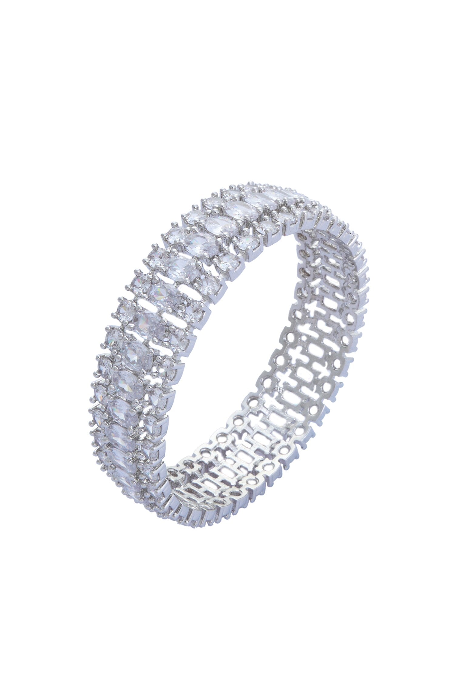 Moissanite & Zircon Studded Bangles - Set of 2 