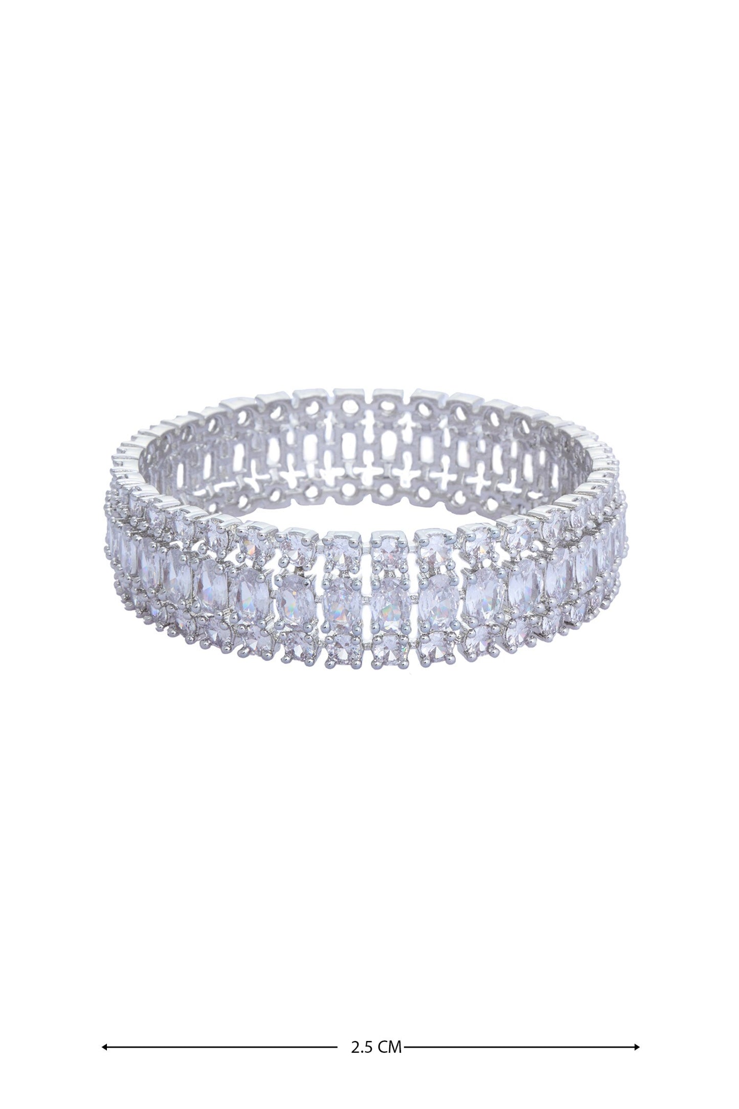Moissanite & Zircon Studded Bangles - Set of 2 