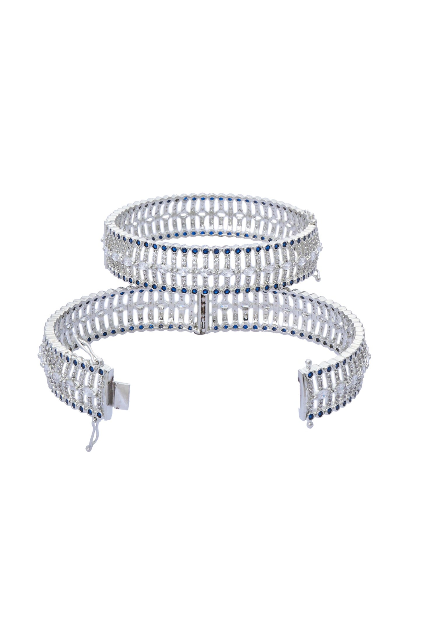 Moissanite Zircon Embellished Bangles - Set of 2 