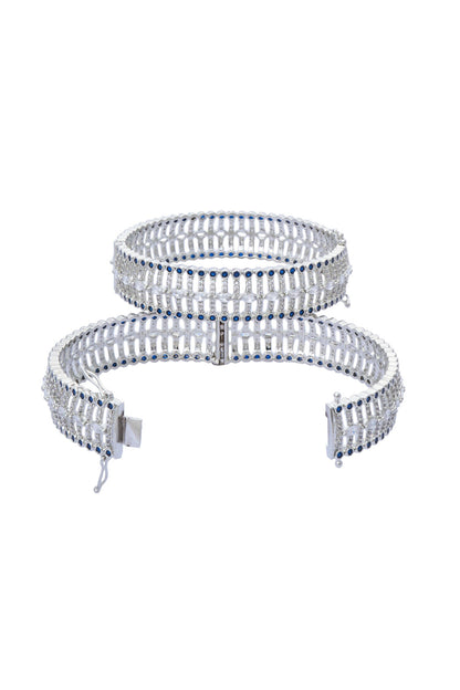 Moissanite Zircon Embellished Bangles - Set of 2 