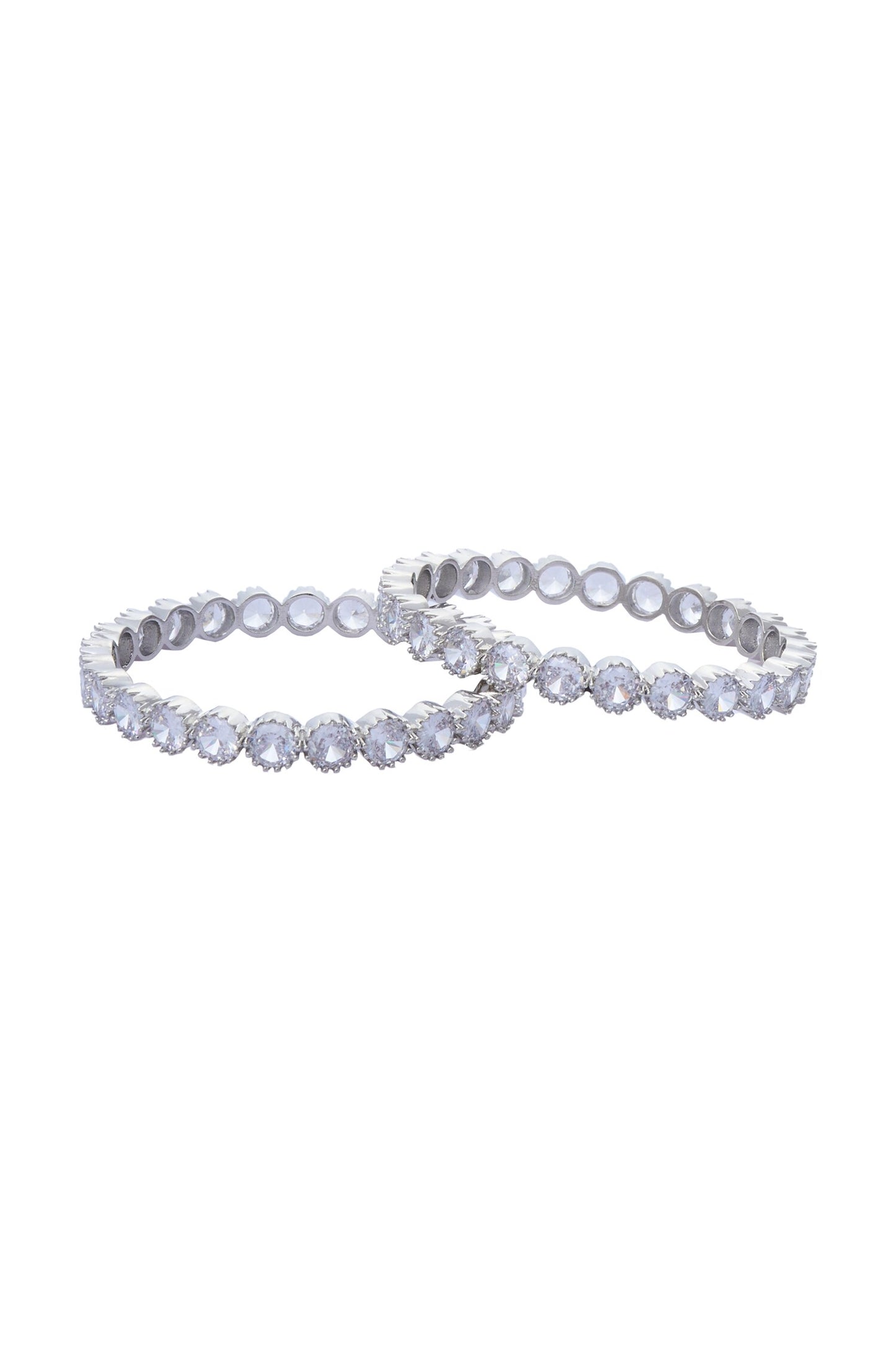 Zircon & Moissanite Studded Bangles - Set of 2 