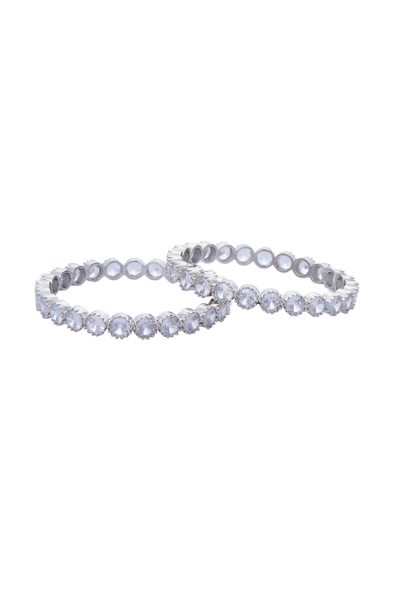 Zircon & Moissanite Studded Bangles - Set of 2 