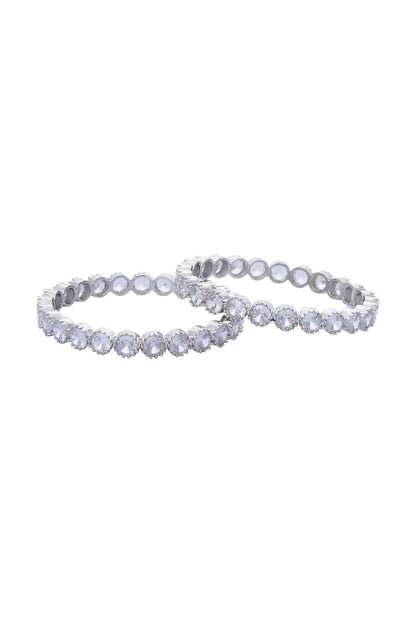 Zircon & Moissanite Studded Bangles - Set of 2 