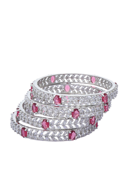 Zircon Embellished Bangles - Set of 2 