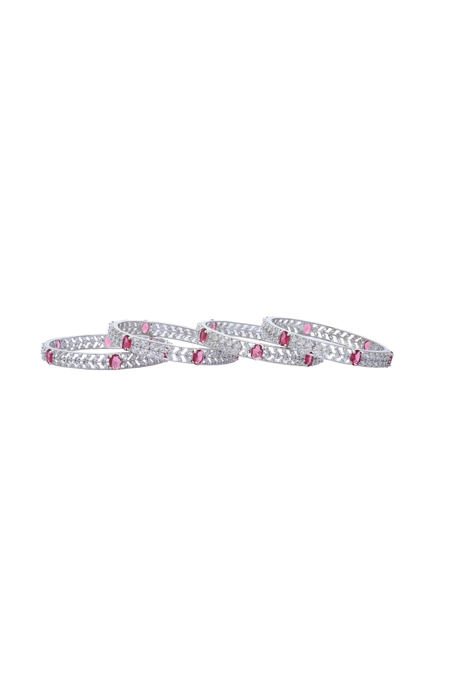 Zircon Embellished Bangles - Set of 2 