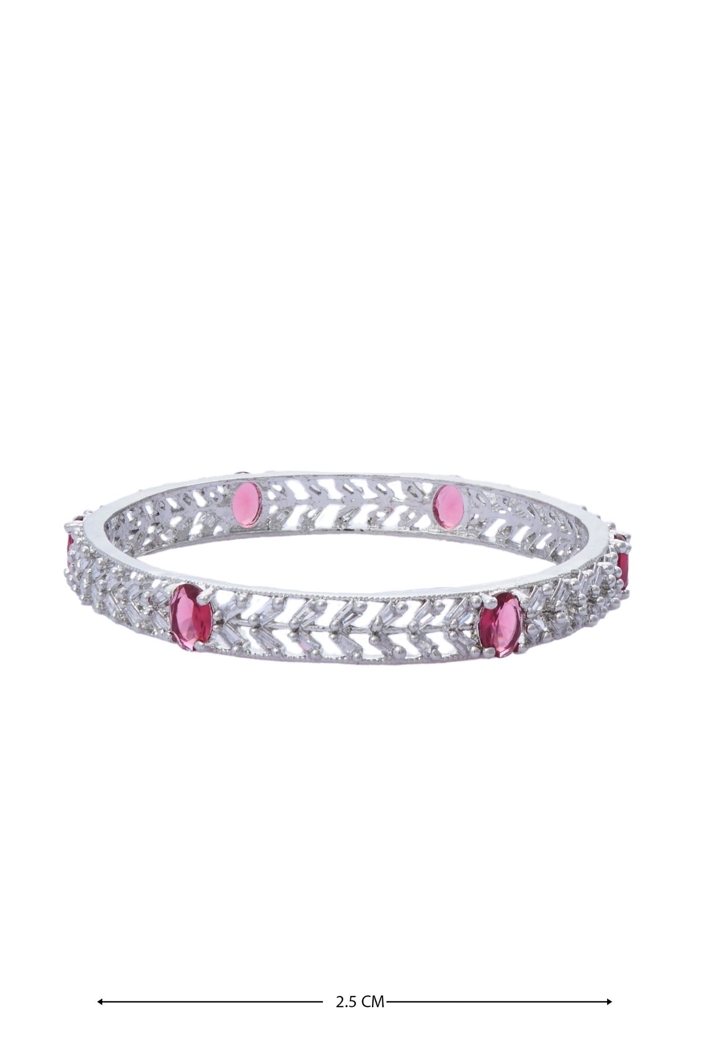 Zircon Embellished Bangles - Set of 2 