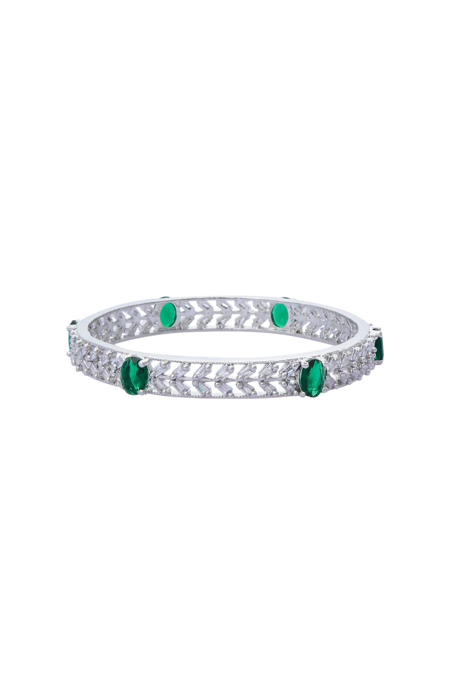 Zircon Embellished Bangles - Set of 4 