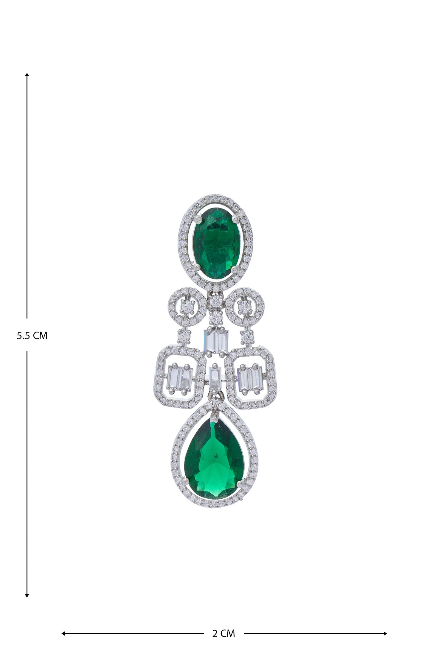 Zircon & Emerald Stone Embellished Necklace Set 