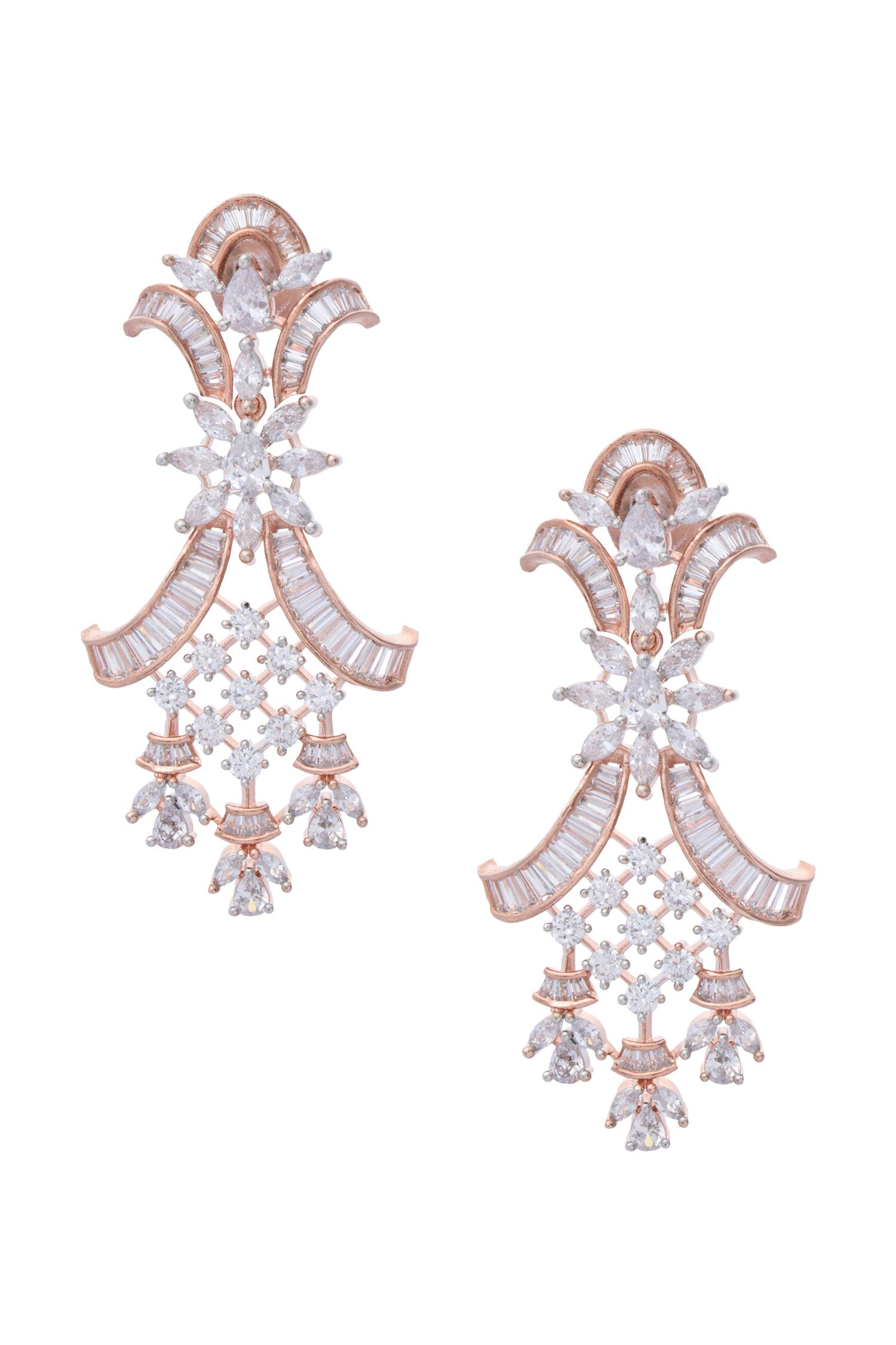 Zircon & Emerald Stone Embellished Necklace Set 