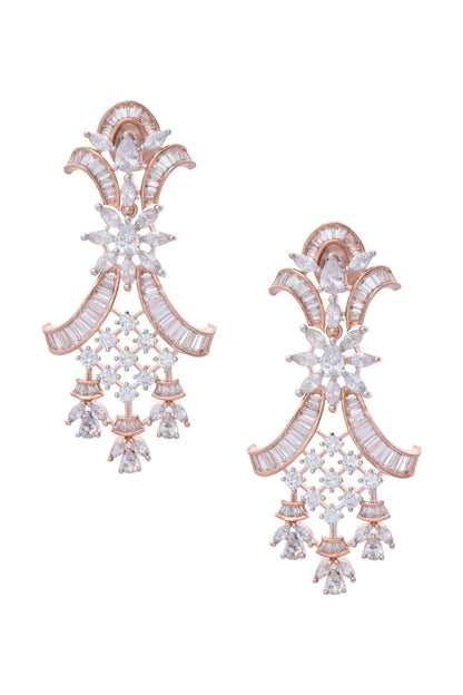 Zircon & Emerald Stone Embellished Necklace Set 