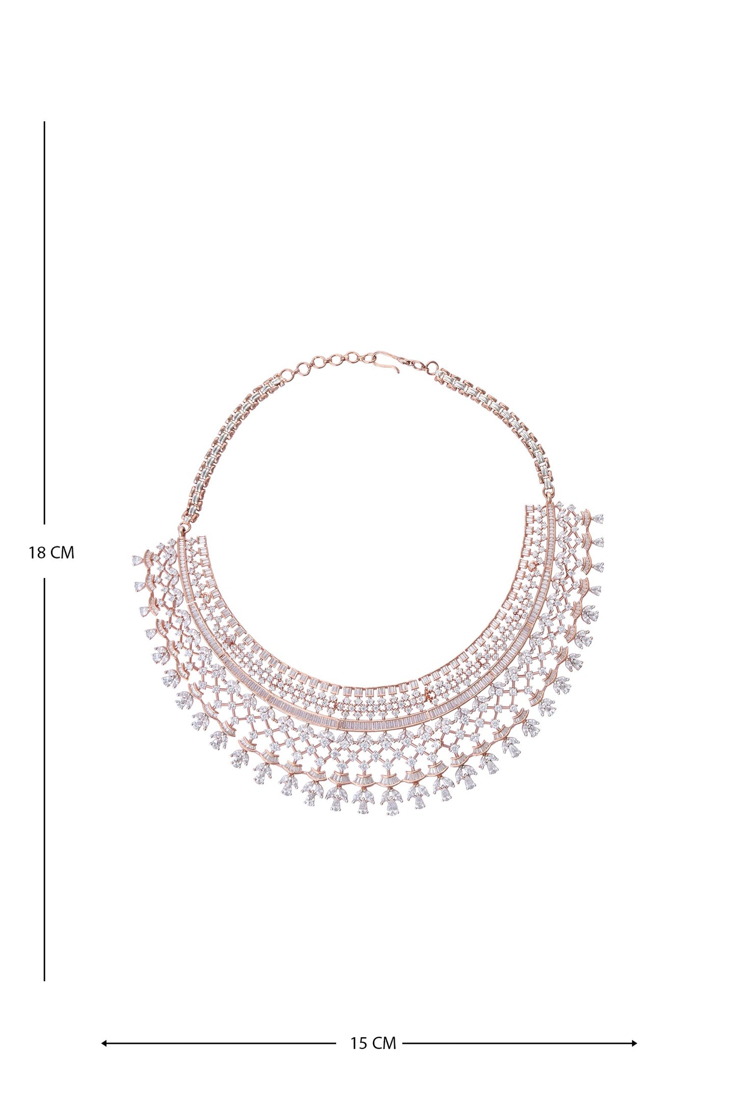 Zircon & Emerald Stone Embellished Necklace Set 