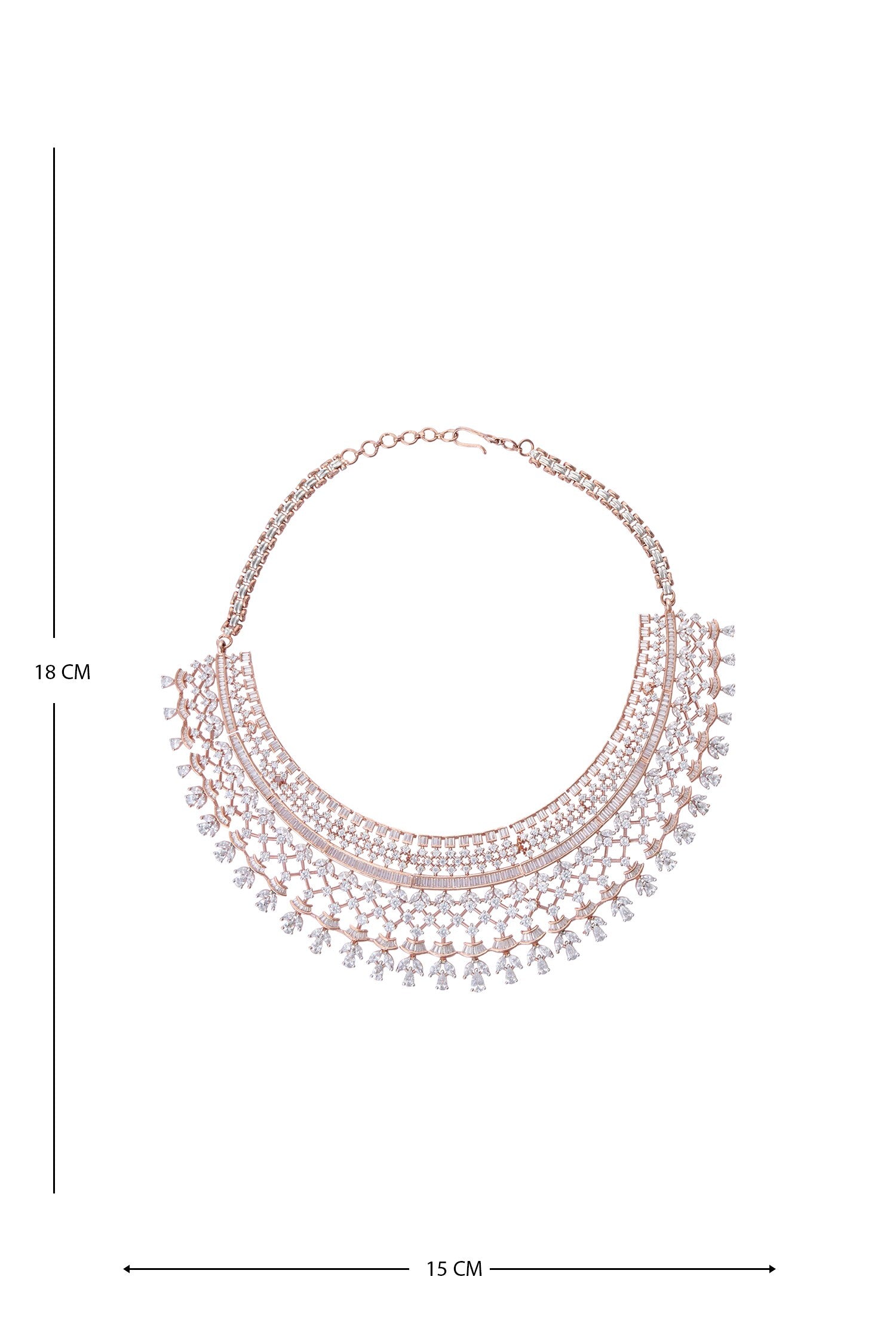 Zircon & Emerald Stone Embellished Necklace Set 