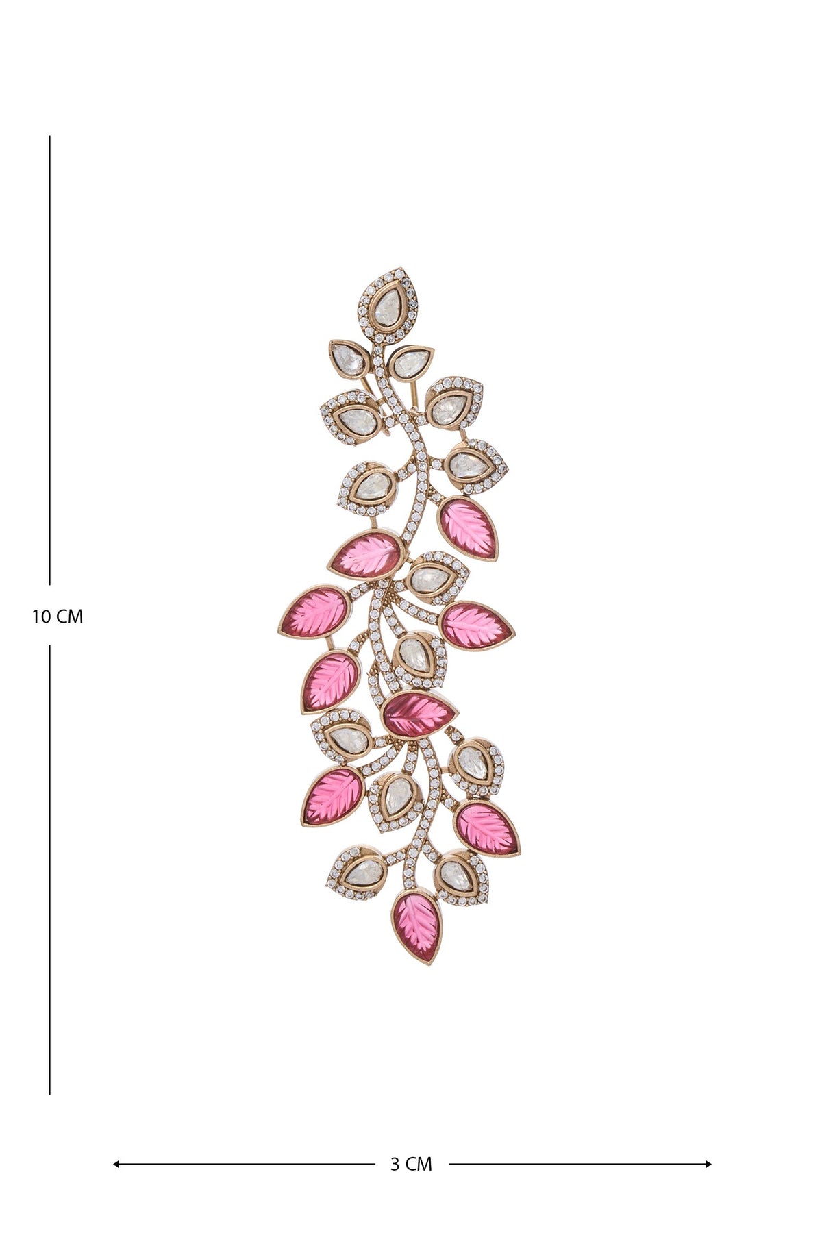 Zircon Leaf Vine Pattern Embellished Earrings 