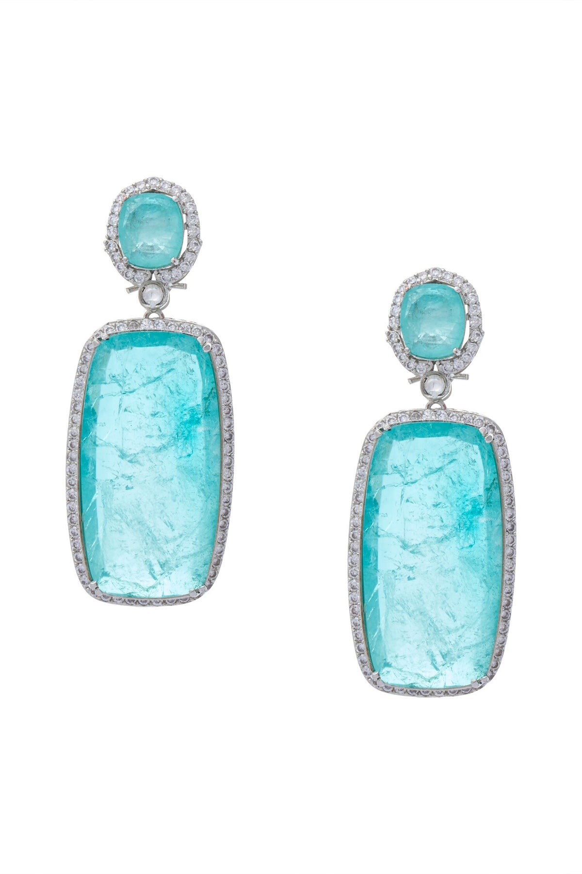 Zircon Embellished Dangler Earrings 