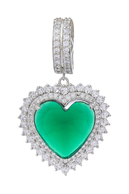 Zircon & Emerald Stone Embellished Necklace Set 