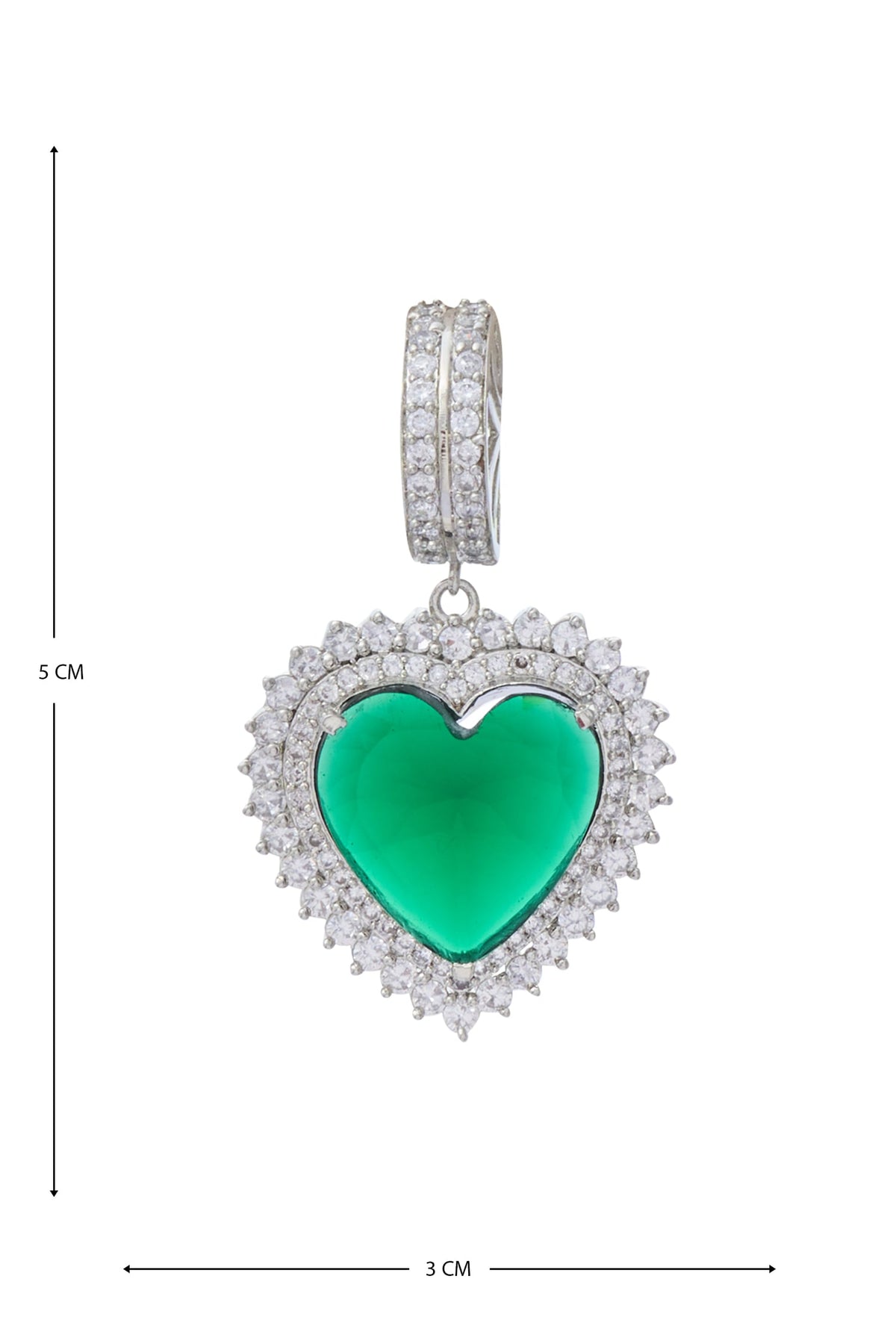 Zircon & Emerald Stone Embellished Necklace Set 