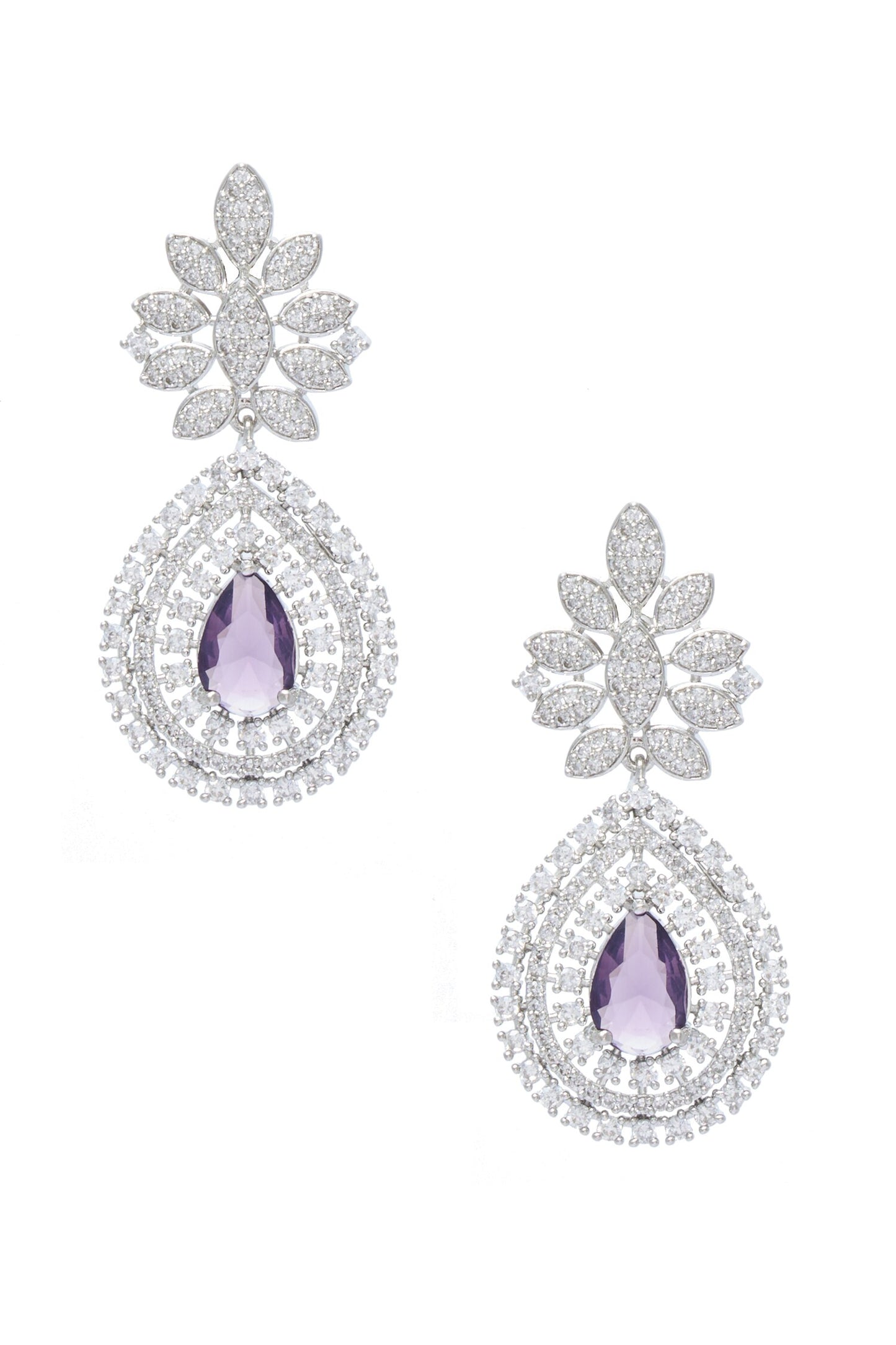 Tear Drop Cutwork Dangler Necklace Set 