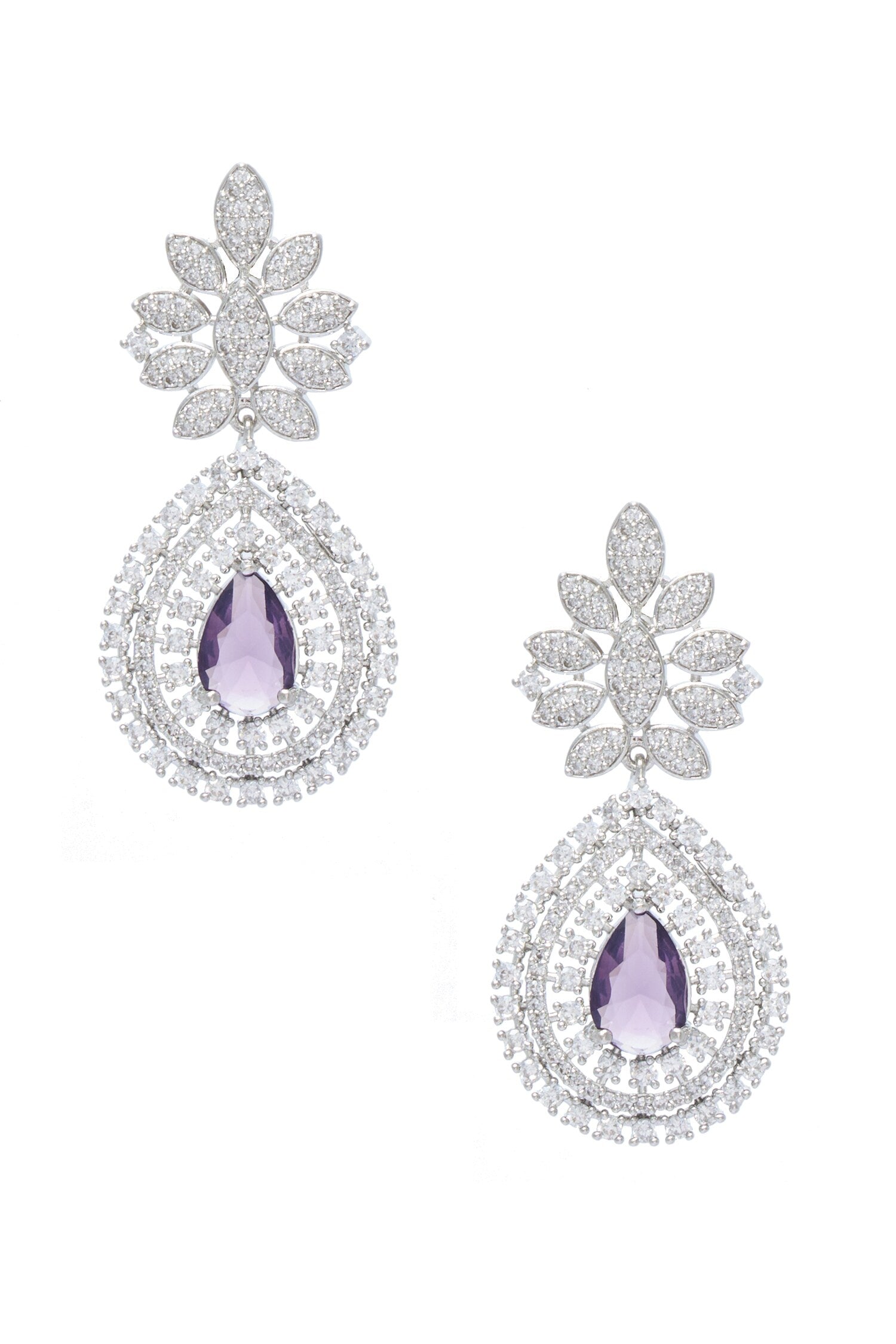 Tear Drop Cutwork Dangler Necklace Set 