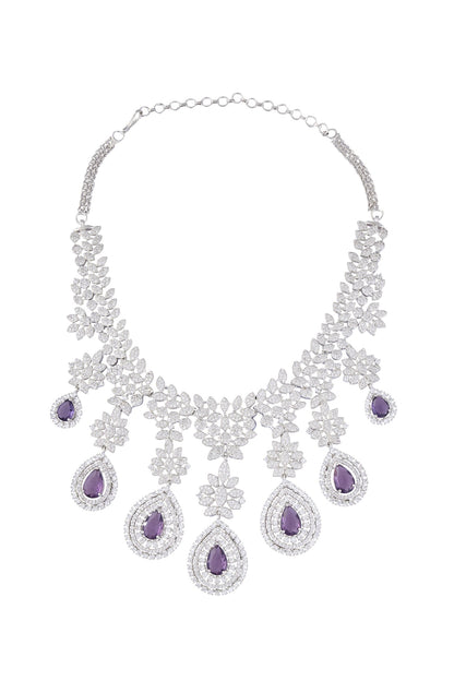 Tear Drop Cutwork Dangler Necklace Set 