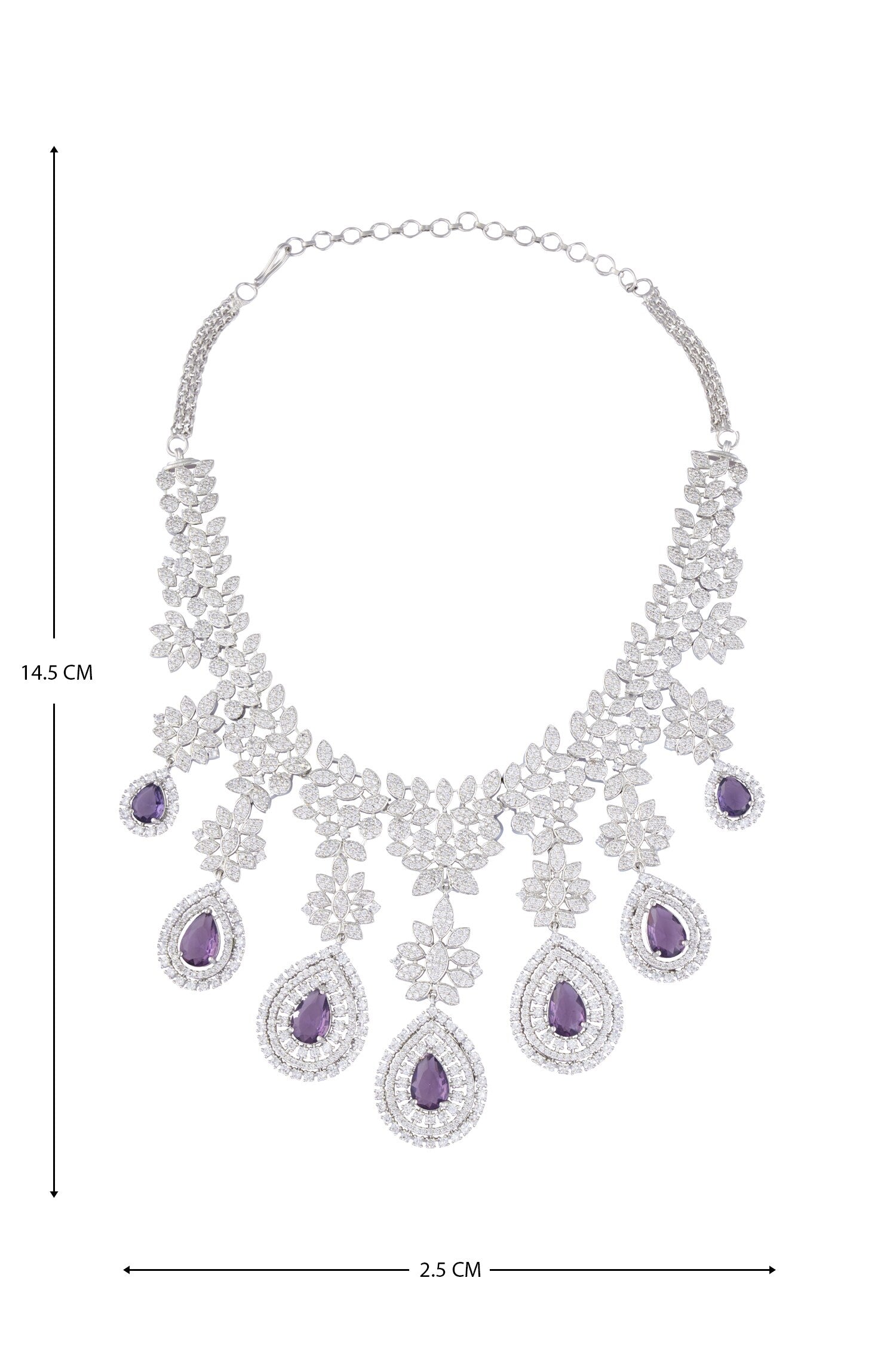 Tear Drop Cutwork Dangler Necklace Set 