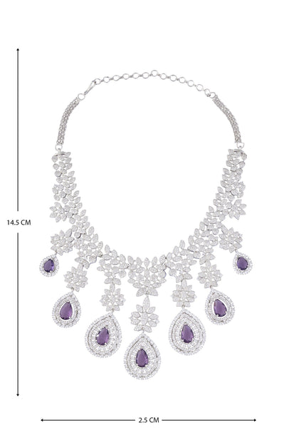 Tear Drop Cutwork Dangler Necklace Set 