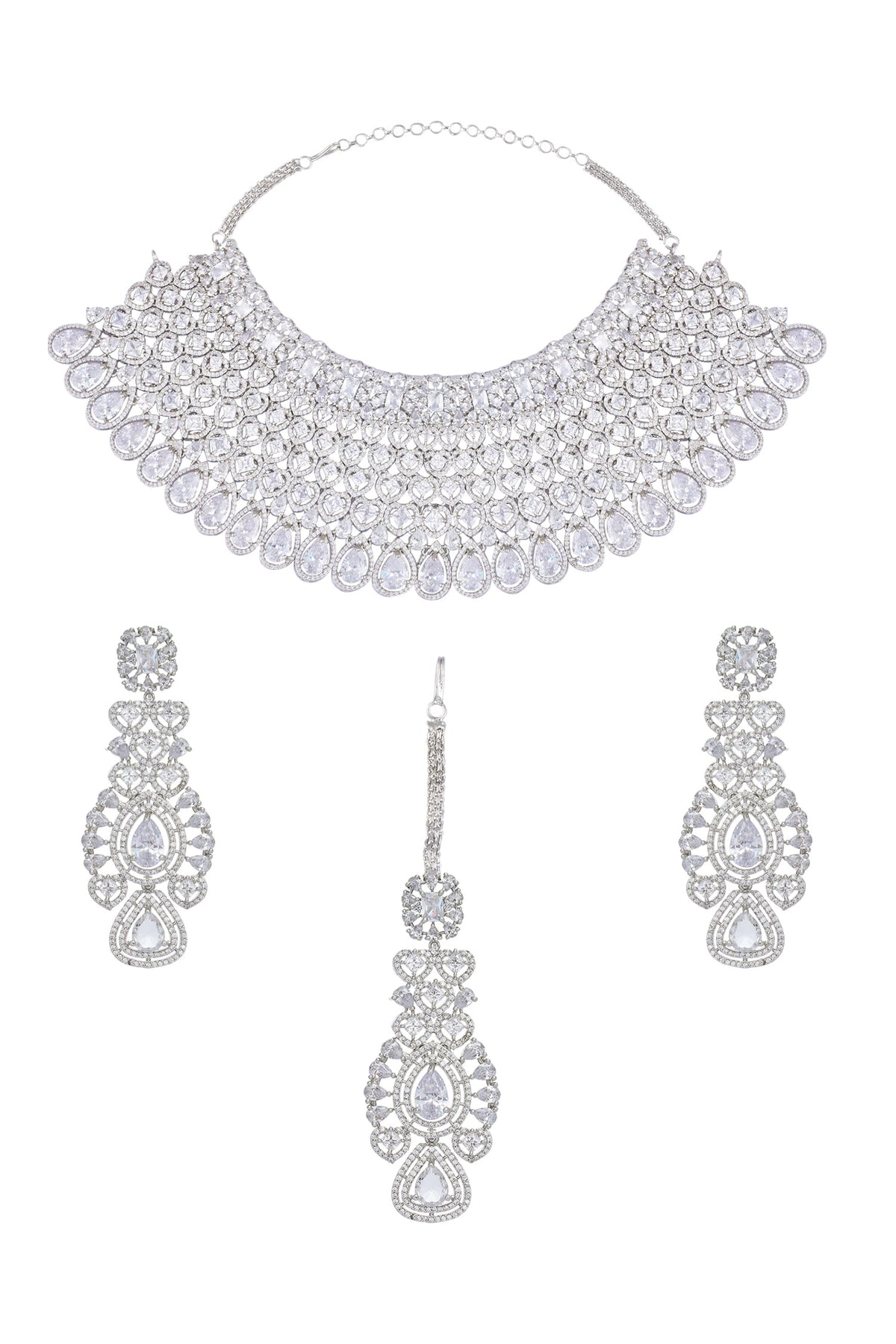 Zircon Cutwork Embellished Jewellery Set 