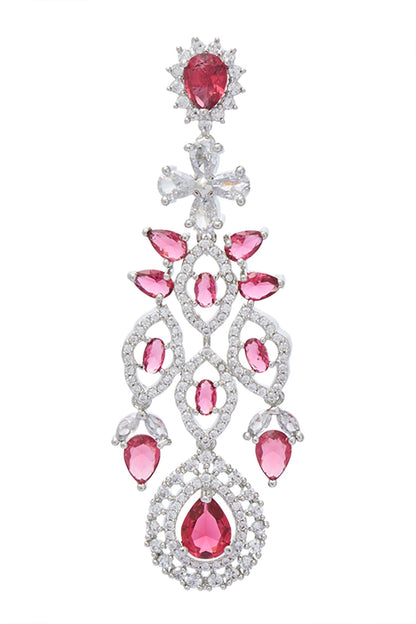 Ruby Stone Cutwork Embellished Jewellery Set 