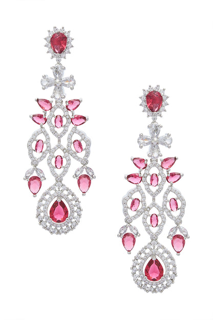 Ruby Stone Cutwork Embellished Jewellery Set 