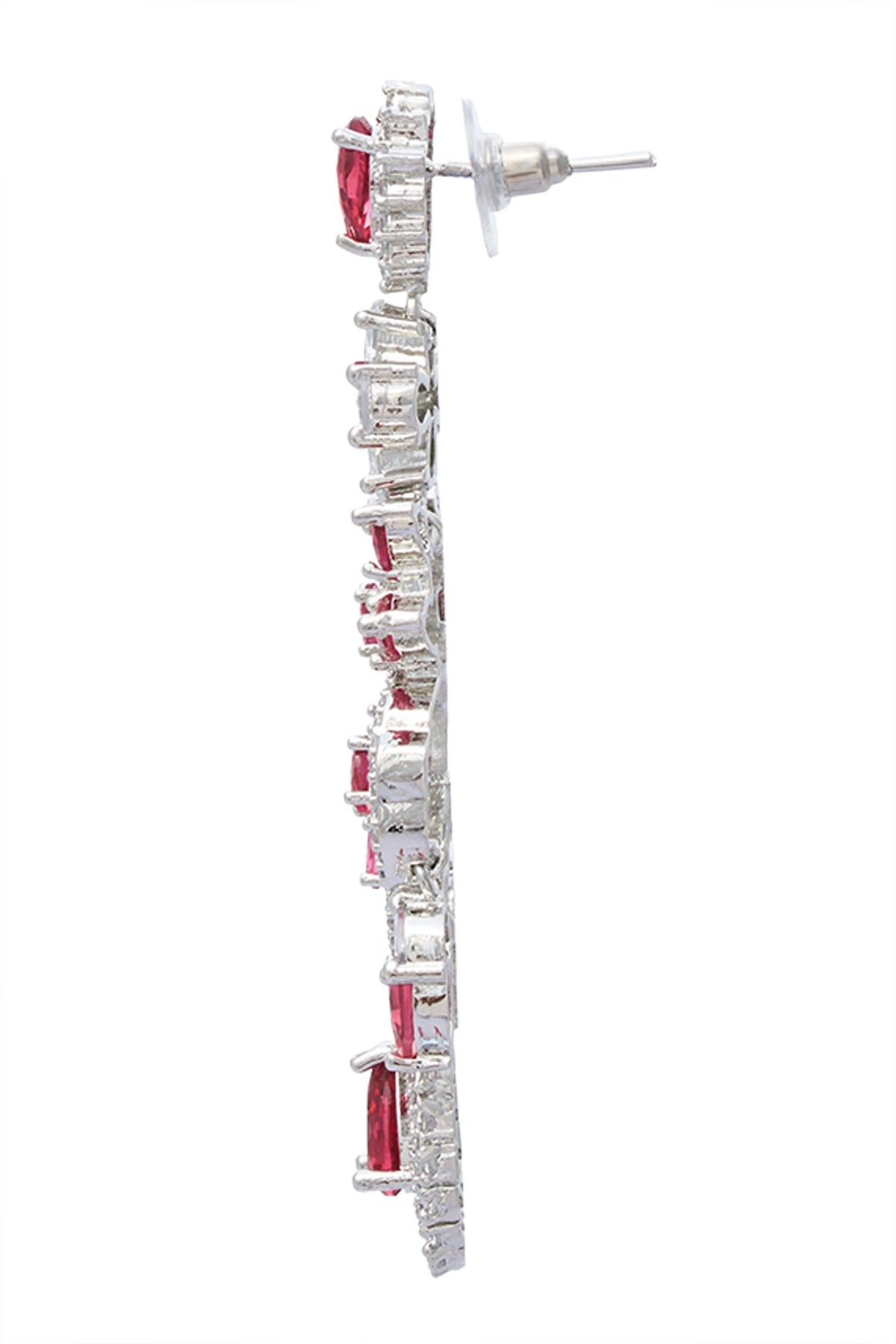 Ruby Stone Cutwork Embellished Jewellery Set 