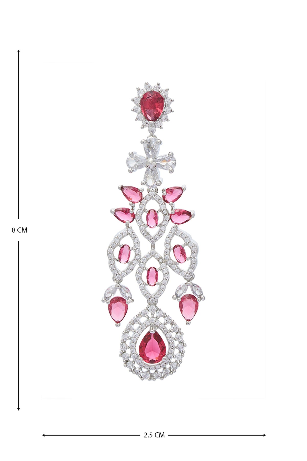 Ruby Stone Cutwork Embellished Jewellery Set 