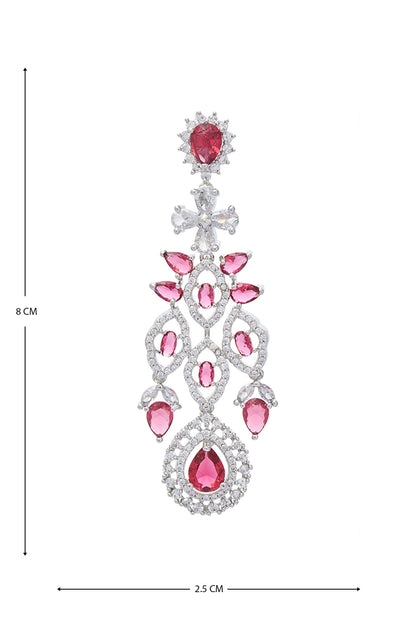 Ruby Stone Cutwork Embellished Jewellery Set 