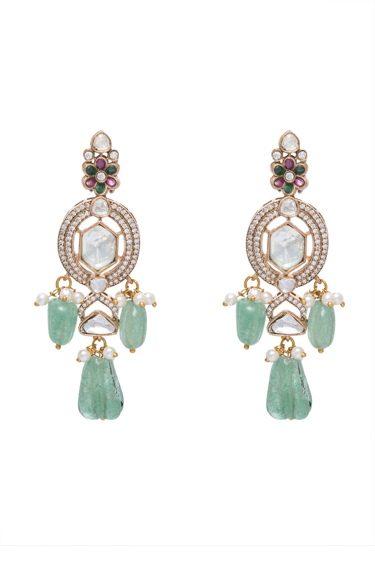 Moissanite Polki Embellished Necklace Set 