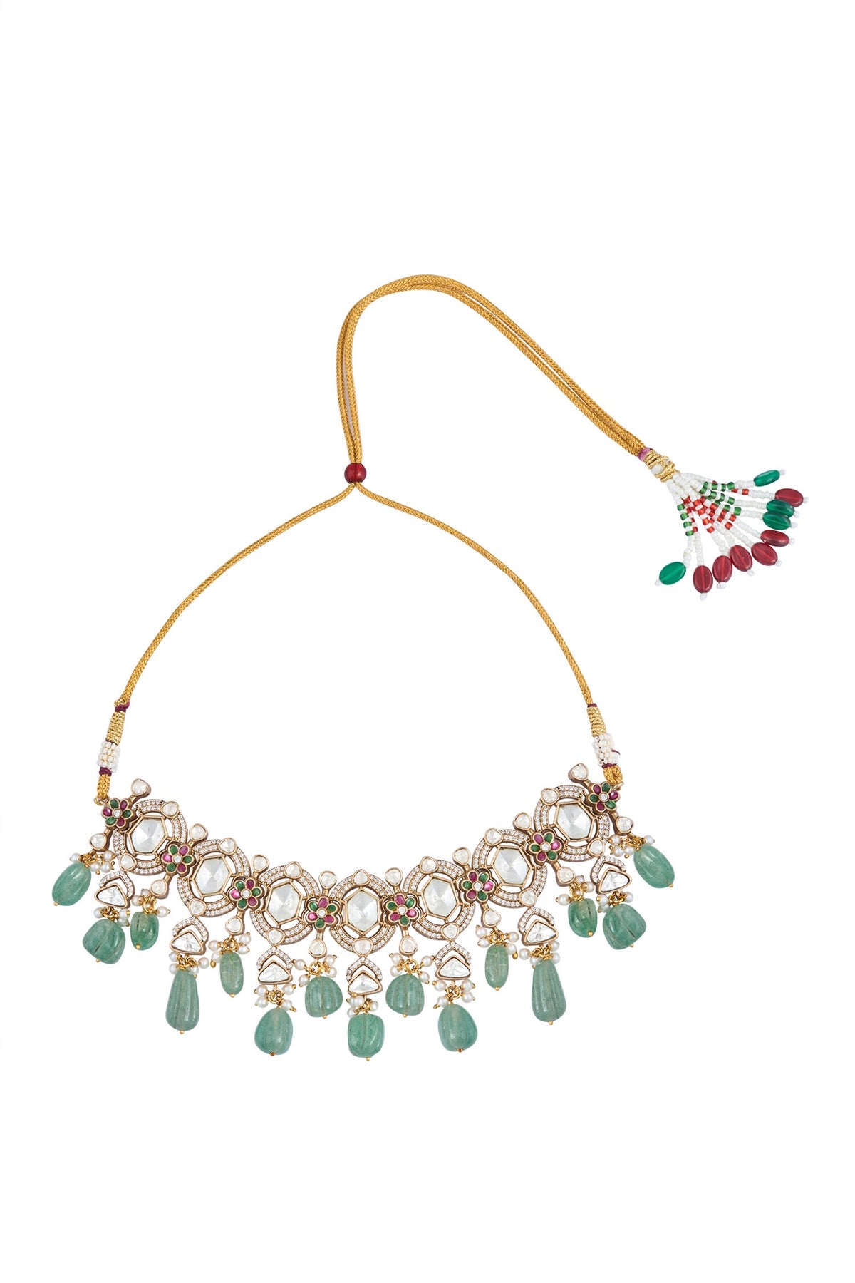 Moissanite Polki Embellished Necklace Set 