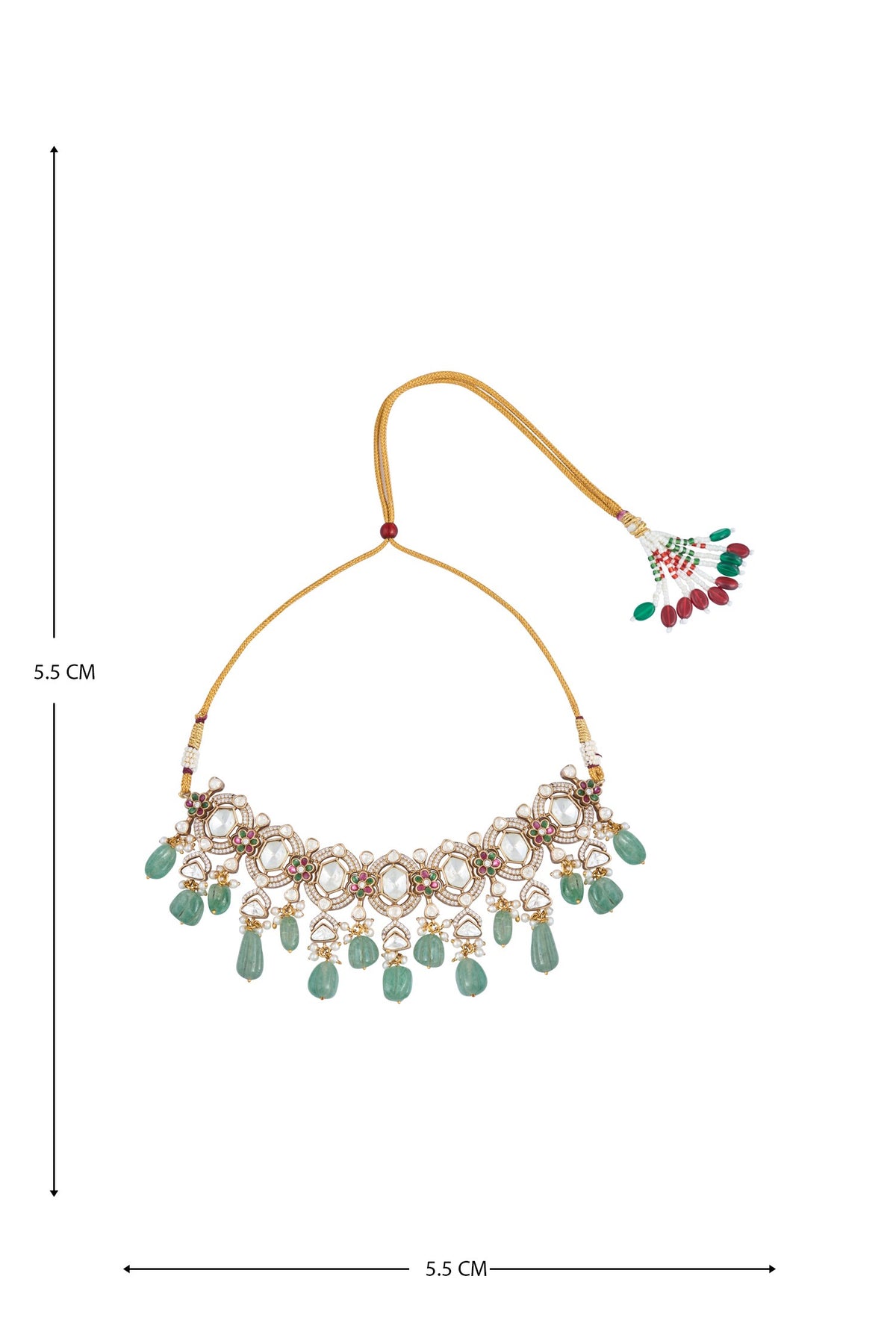 Moissanite Polki Embellished Necklace Set 