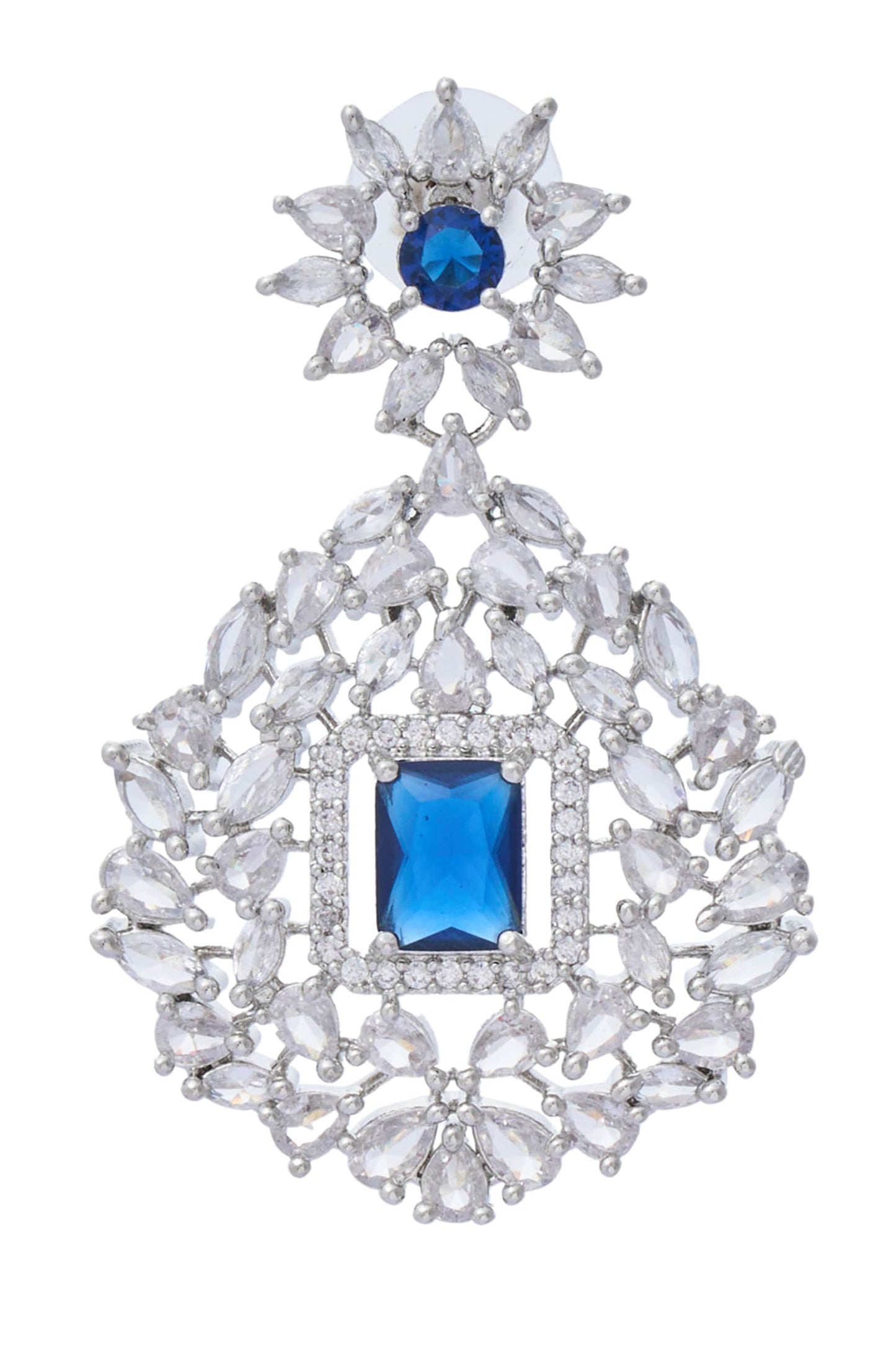Zirconia Embellished Pendant Necklace Set 