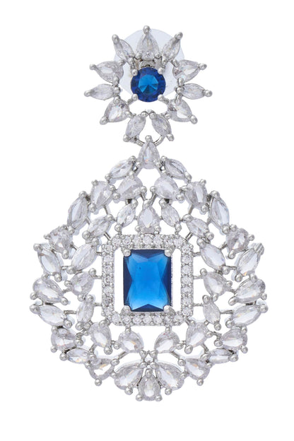 Zirconia Embellished Pendant Necklace Set 