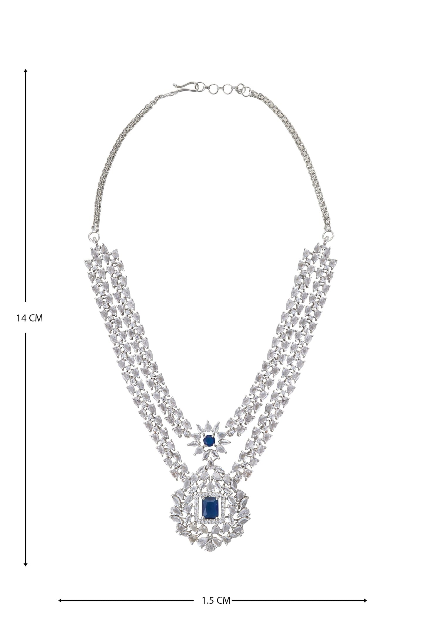 Zirconia Embellished Pendant Necklace Set 