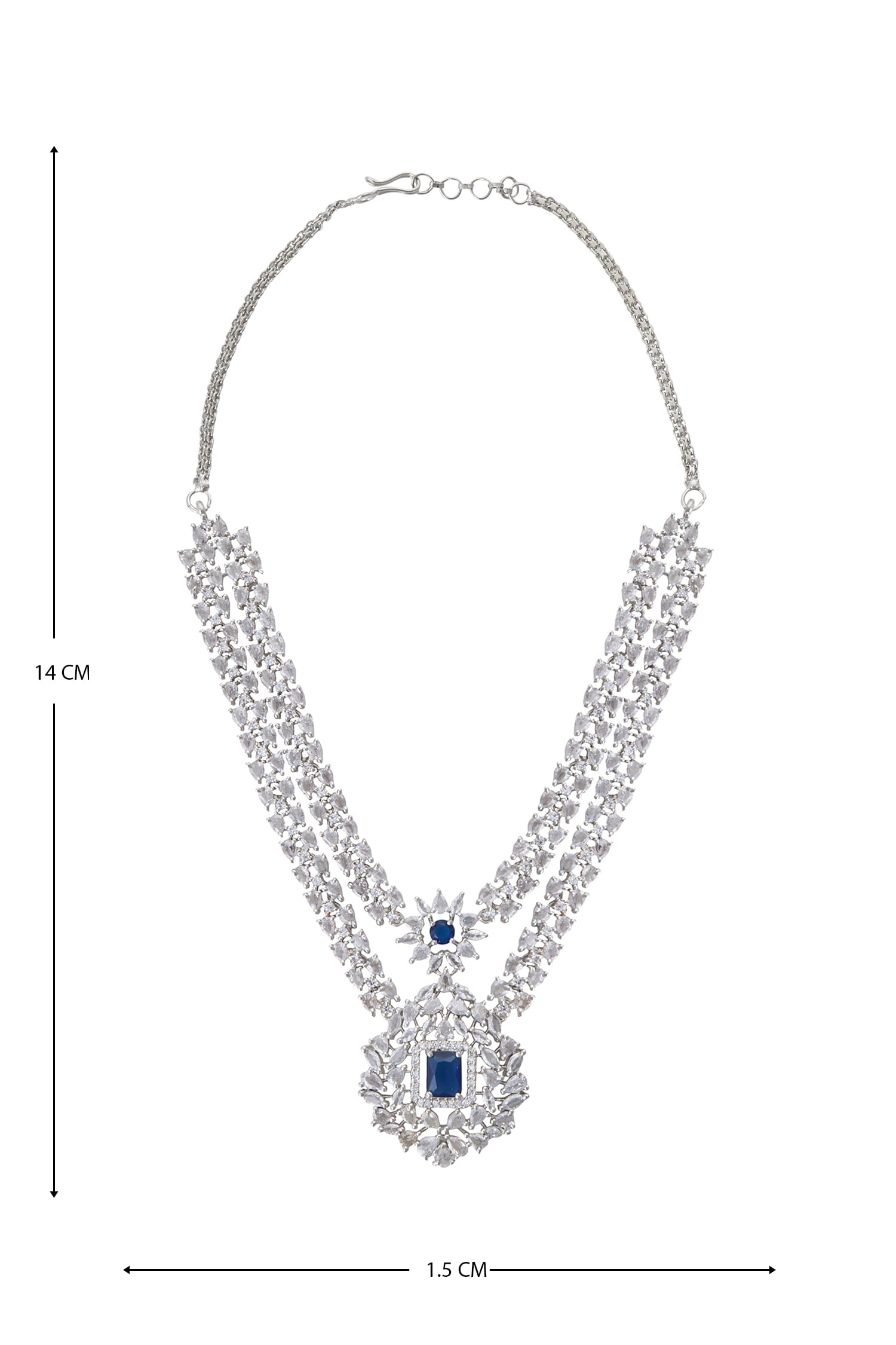 Zirconia Embellished Pendant Necklace Set 