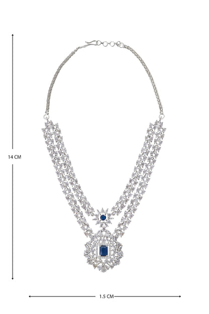 Zirconia Embellished Pendant Necklace Set 